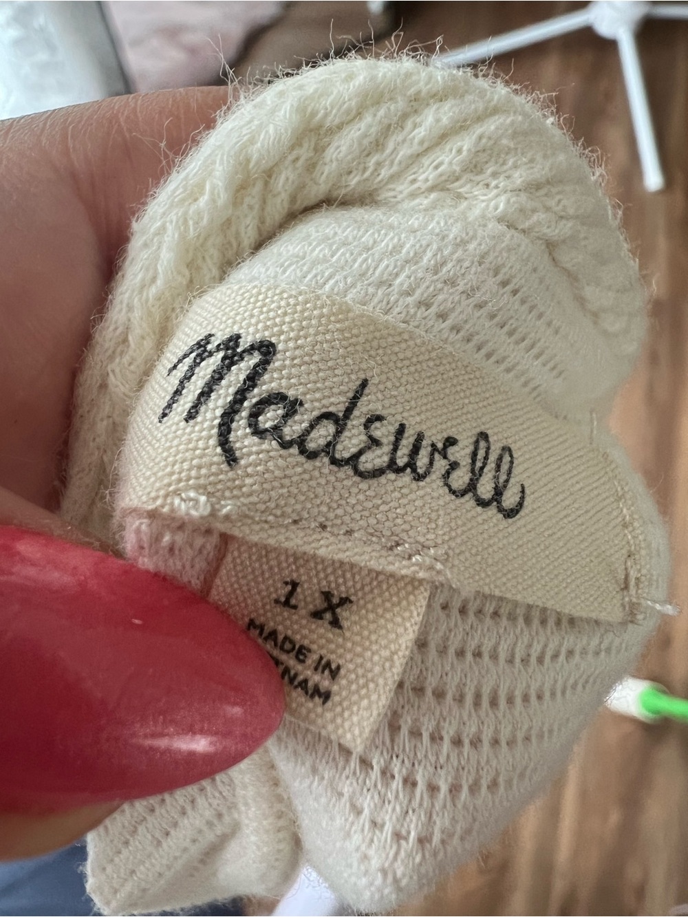 100% Cotton Madewell Cream Button-Front Ribbed Tank Plus Size - Picture 5 of 5